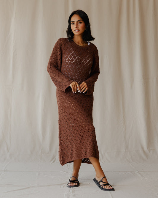 Dusk Brown Knit Dress
