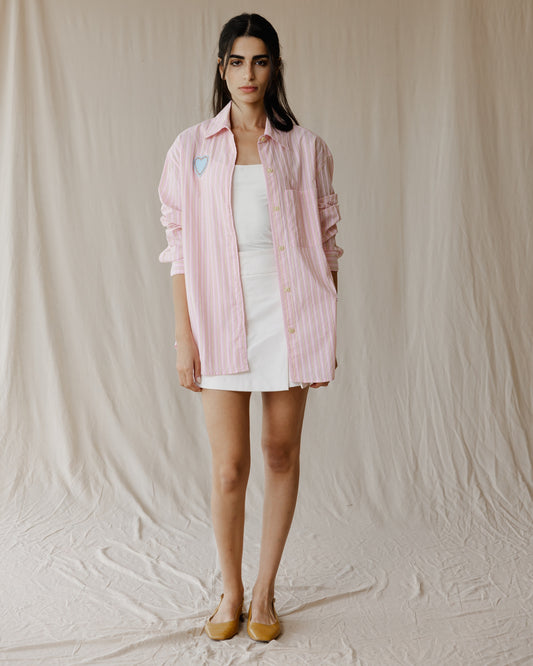 Pink Heart Stripe Shirt