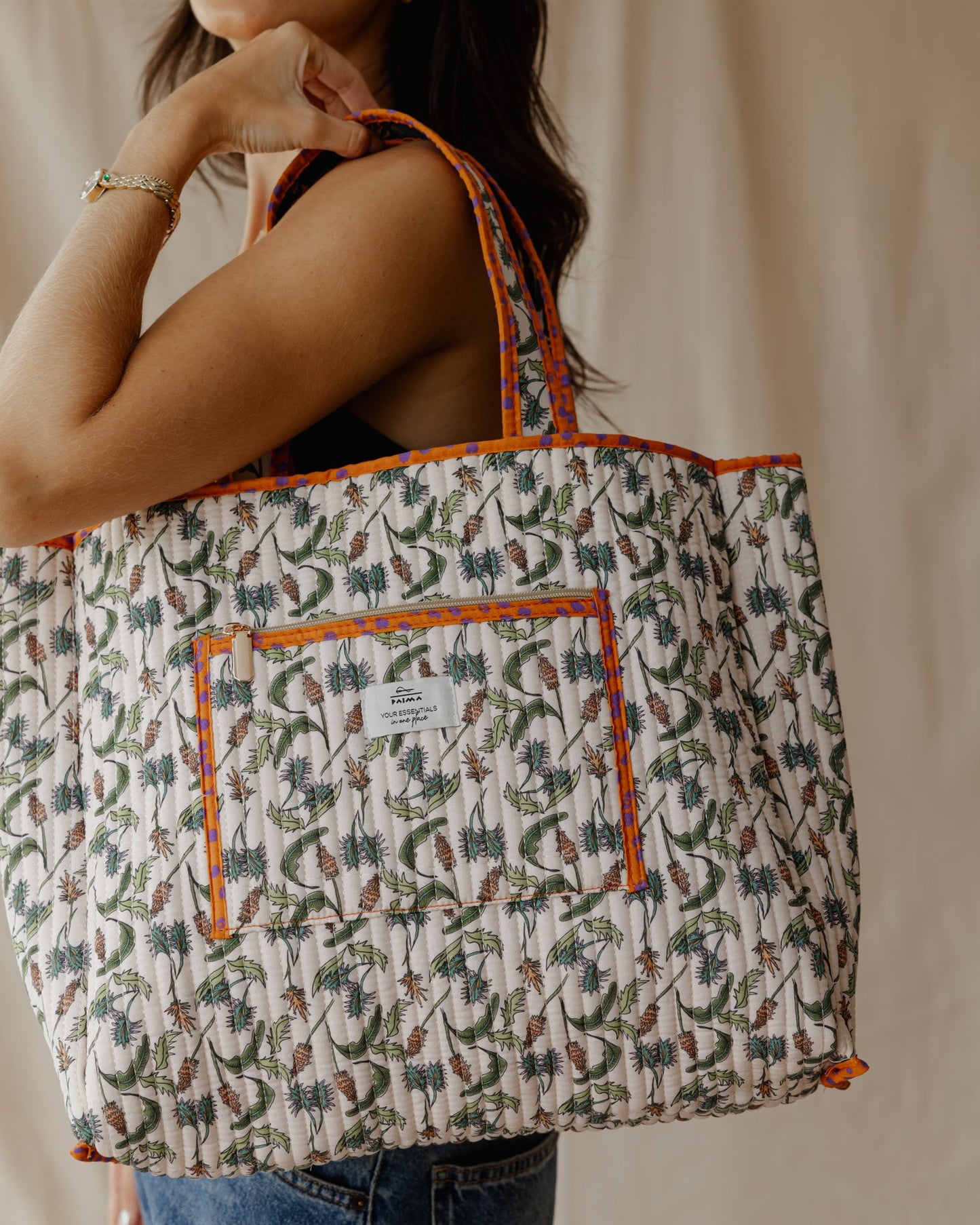 Exotic Bird Quilted Tote Bag