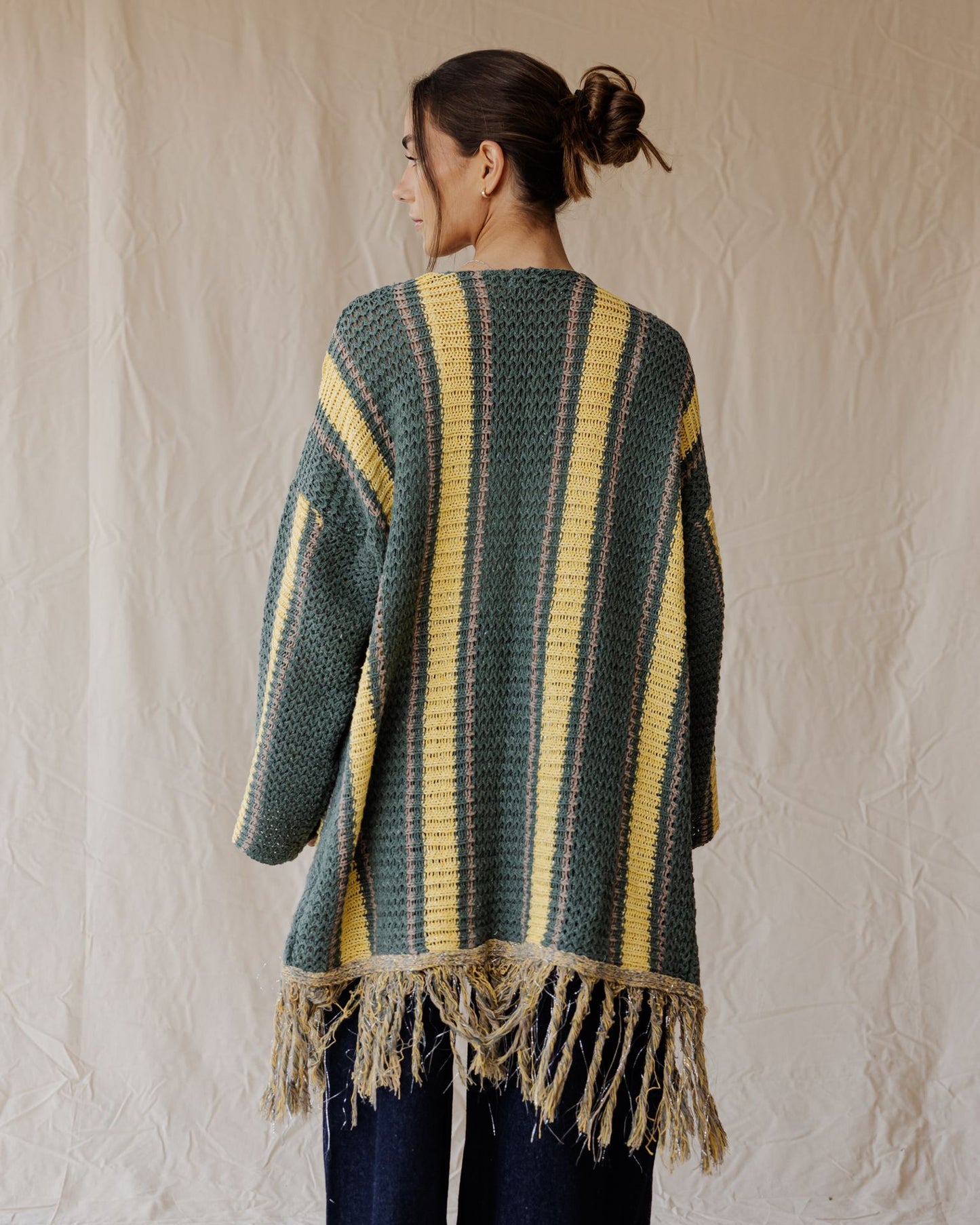 Olive Grove Fringe Cardigan