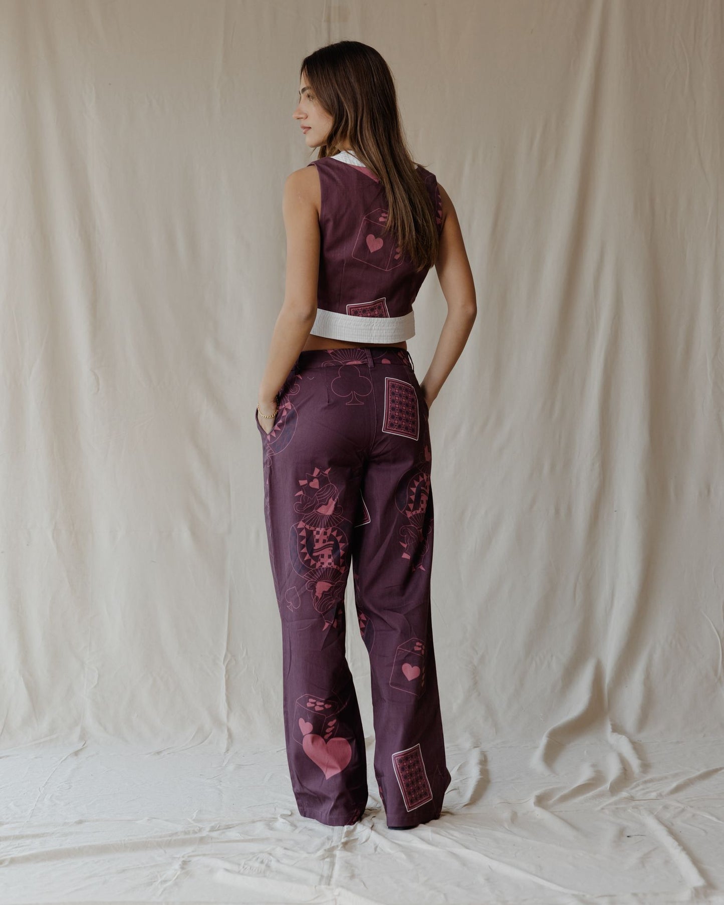 Hearts on Deck Burgundy Set