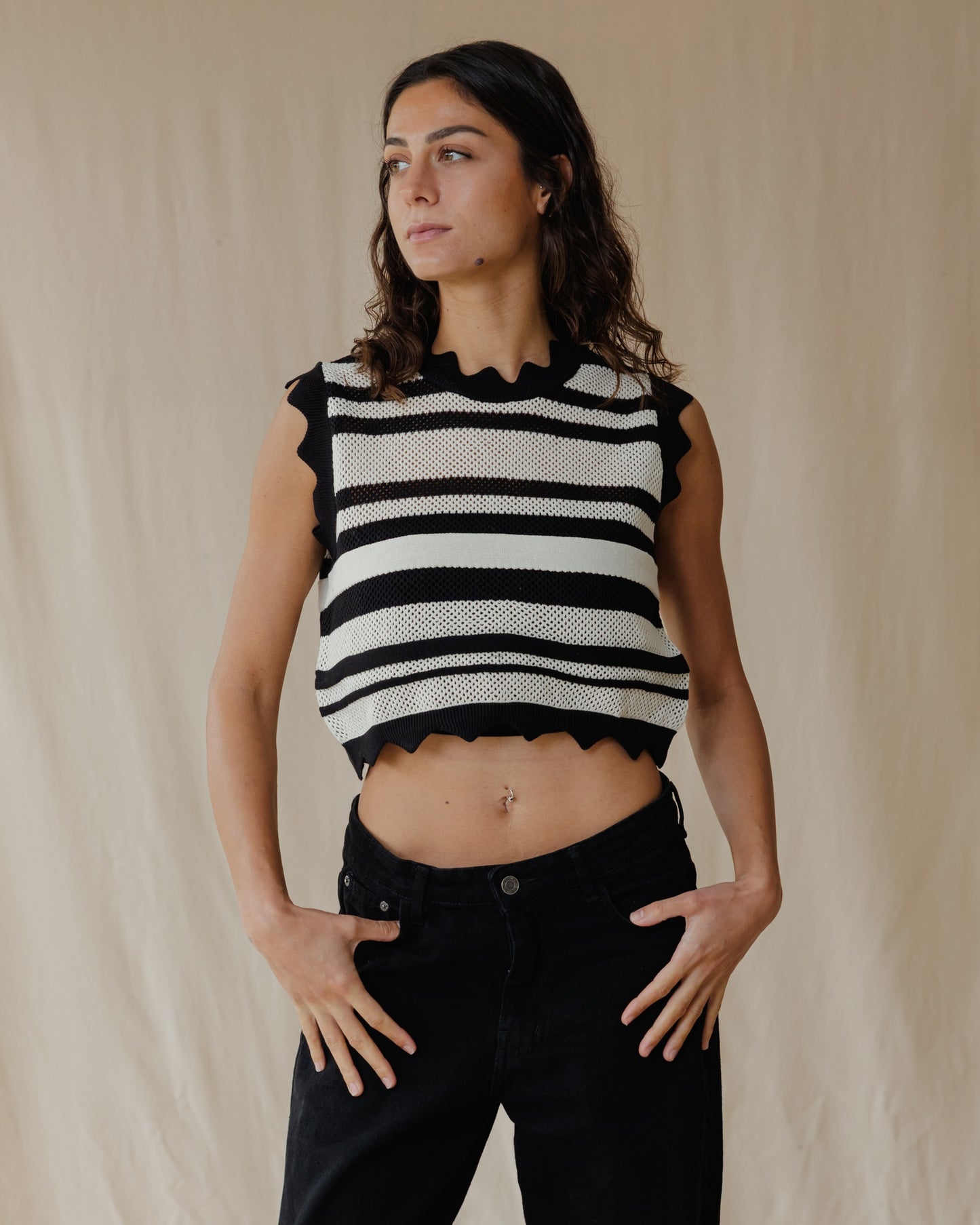 Onyx Swirl Knit Top