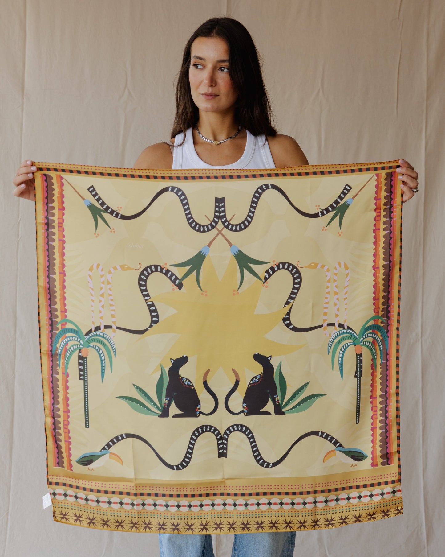 Wild Cats In Desert Hues Wrap Scarf