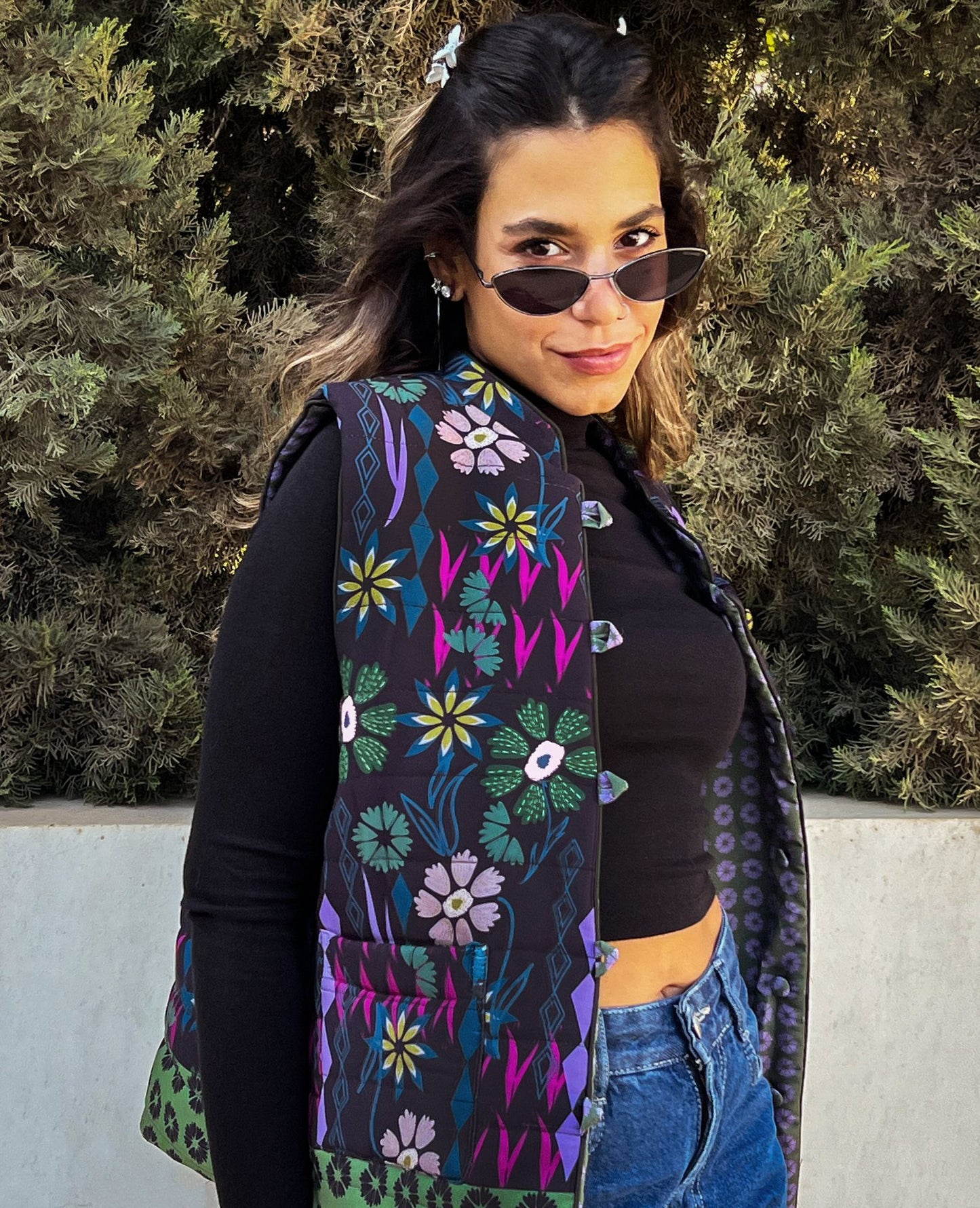 Botanical Garden Reversible Vest Navy
