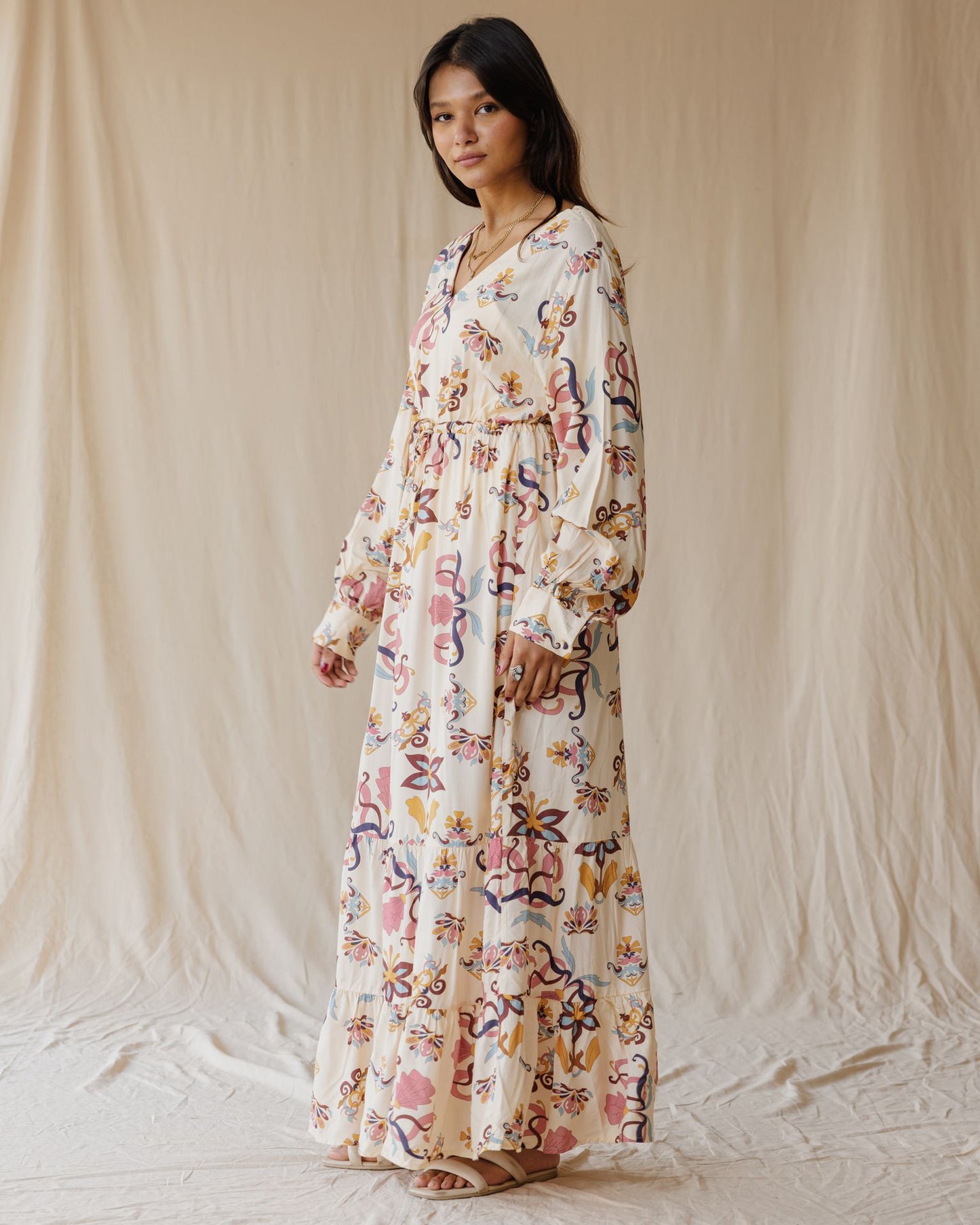 Wildflower Waltz Off-White Dress