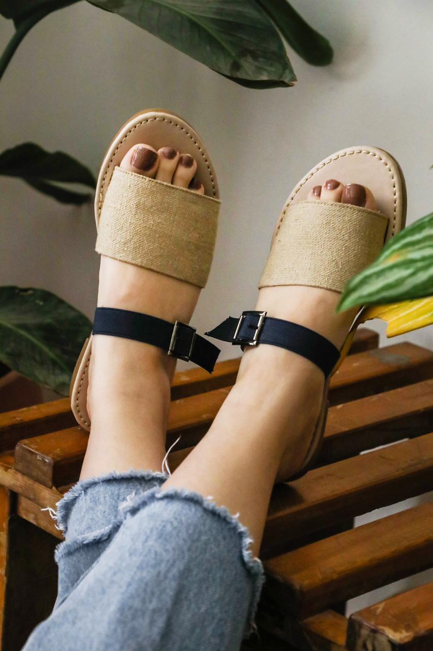 Double Strap Beige X Navy