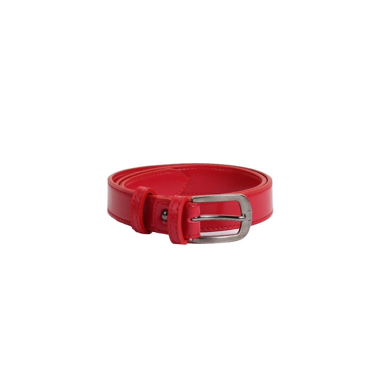 Classic Faux Leather Belt Red