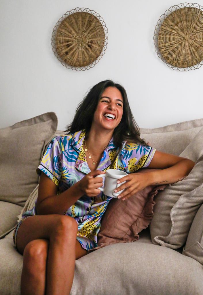 Eccentric Cheetah Satin PJ Lavender