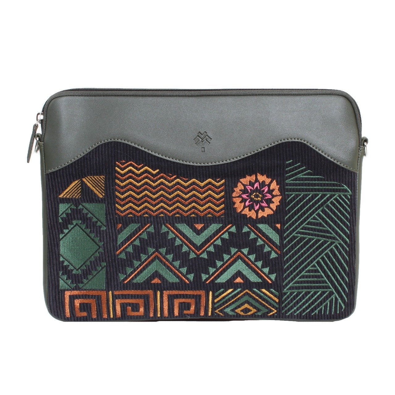 Geometric Laptop Sleeve Olive