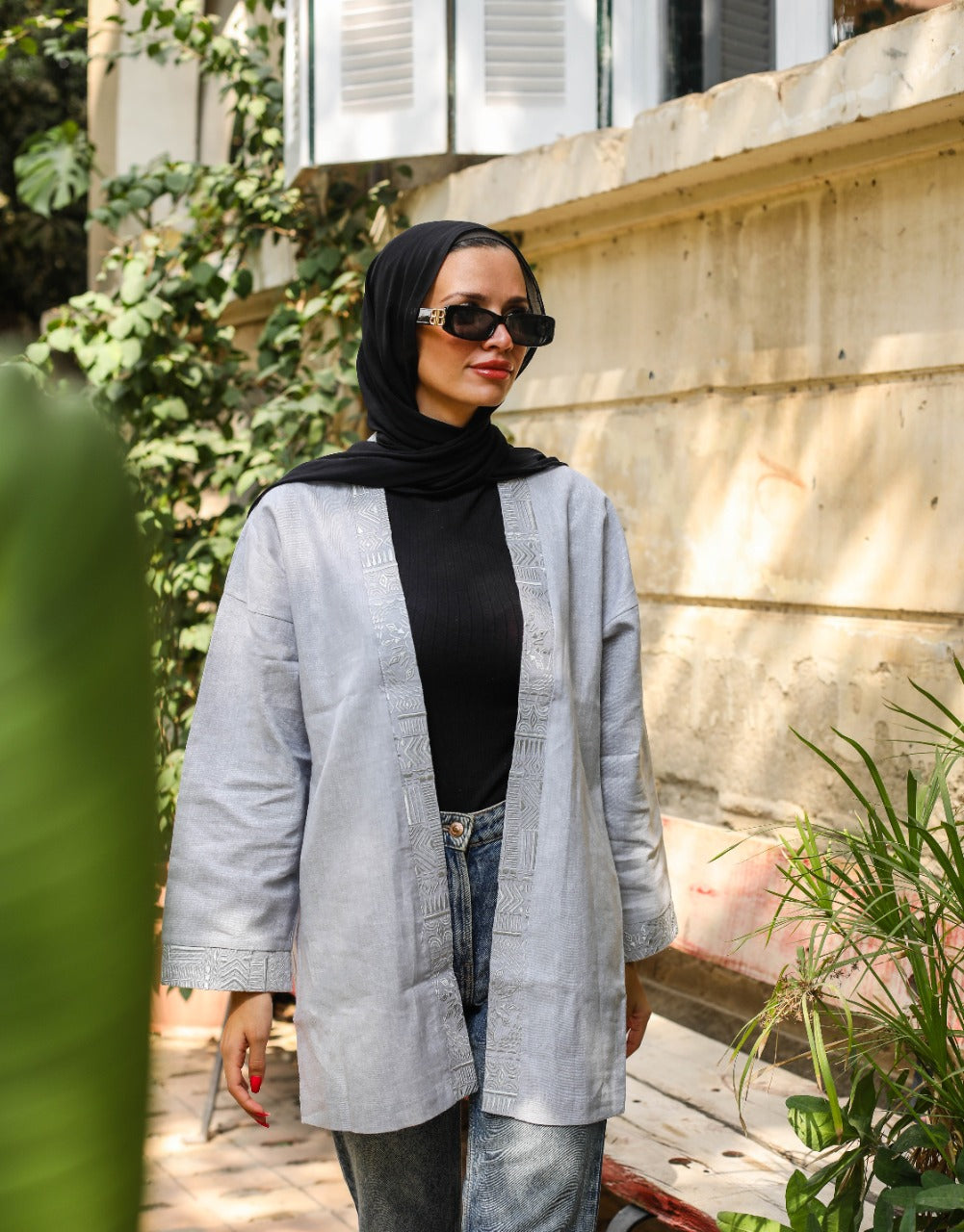 Adinkra Kimono Grey