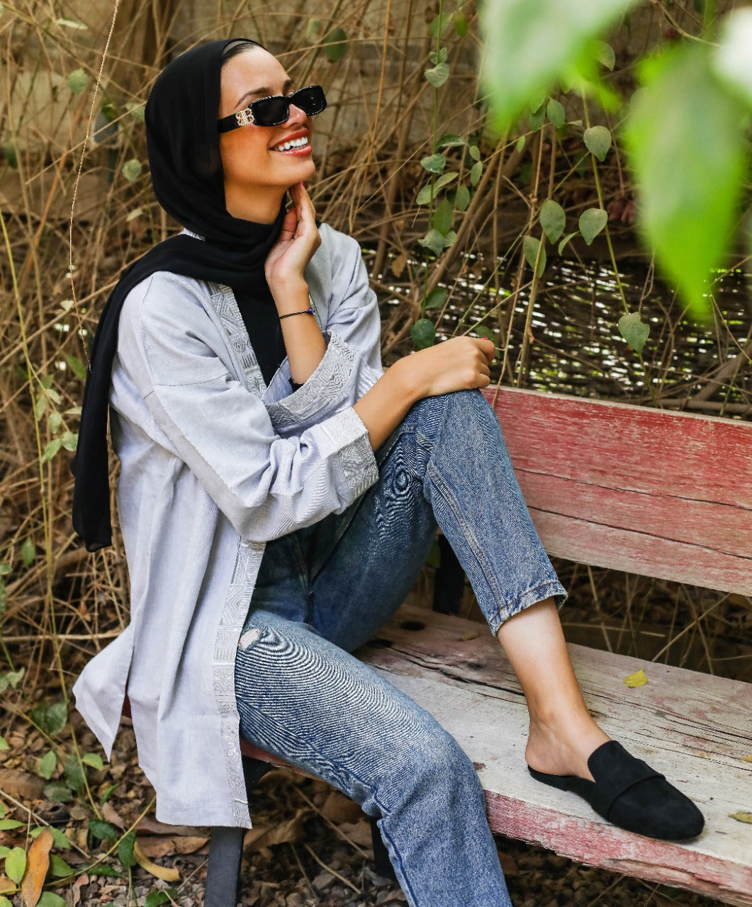 Adinkra Kimono Grey