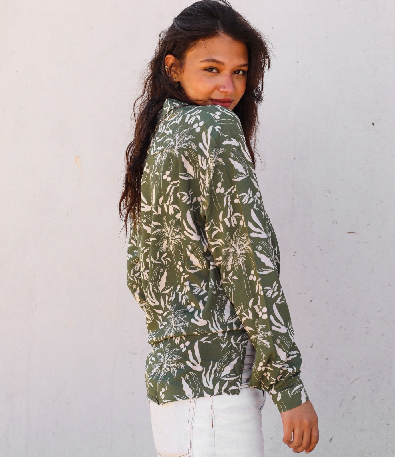 Cheetahs Under The Palms Shirt Olive