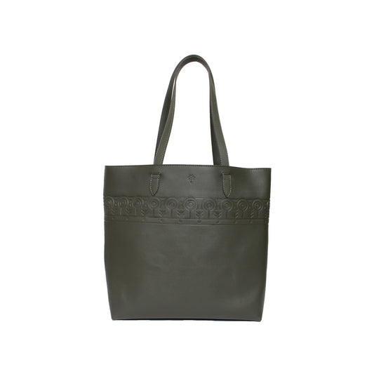 Leather Tote Clan Olive
